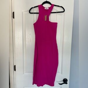 Hot Pink Scooped Bodycon Dress